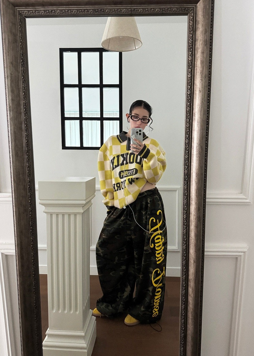 OURWAVE/OUR ROOM東大門㊣實拍女裝新品人氣休閑休閑褲迷彩Our Wave/Our Room休閑褲