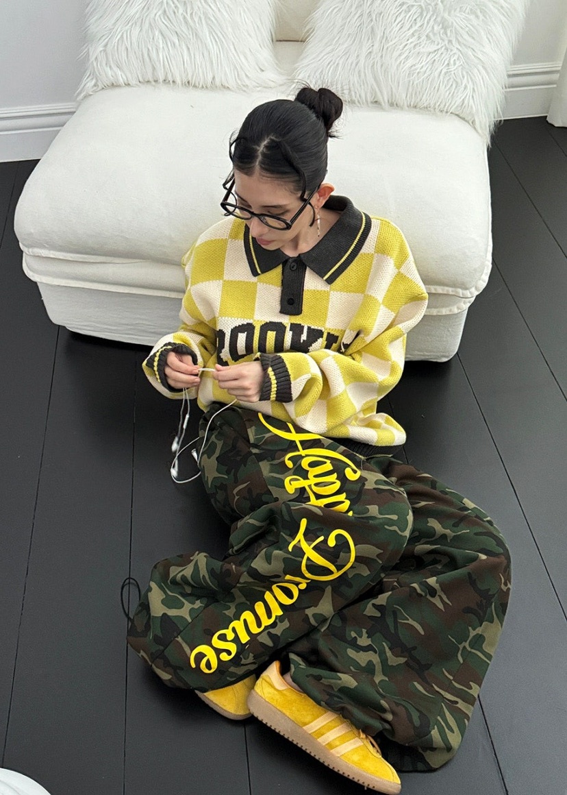 OURWAVE/OUR ROOM東大門㊣實拍女裝新品人氣休閑休閑褲迷彩Our Wave/Our Room休閑褲