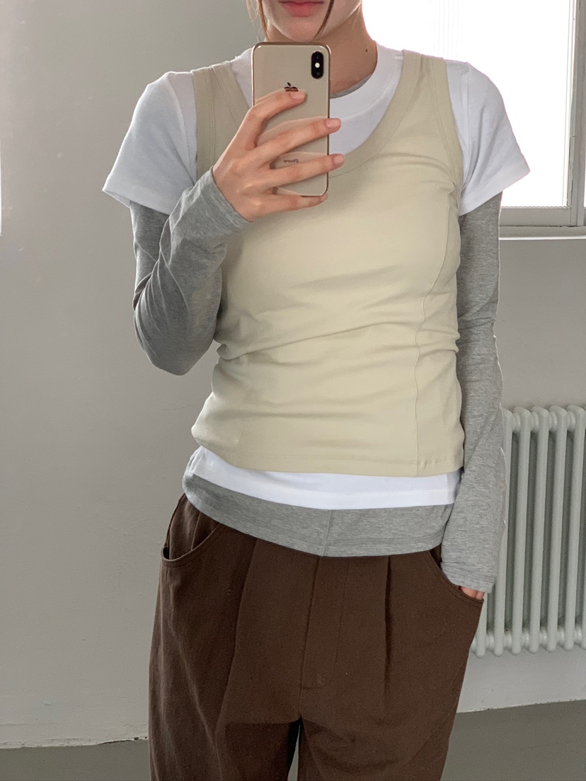 UNBOUND韓國直郵㊣女士新品熱賣真品人氣時尚休閑25秋冬吊帶背心UNBOUND吊帶/背心圖色1
