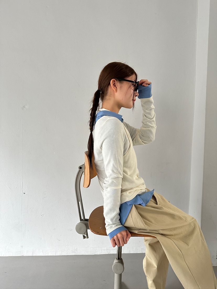 UNBOUND韓國直郵㊣女裝新款時尚熱賣人氣休閑推薦針織衫假兩件UNBOUND針織衫