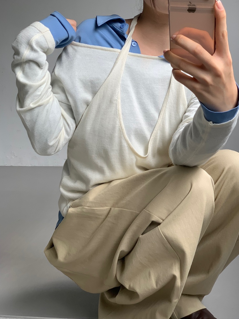 UNBOUND韓國直郵㊣女裝新款時尚熱賣人氣休閑推薦針織衫假兩件UNBOUND針織衫
