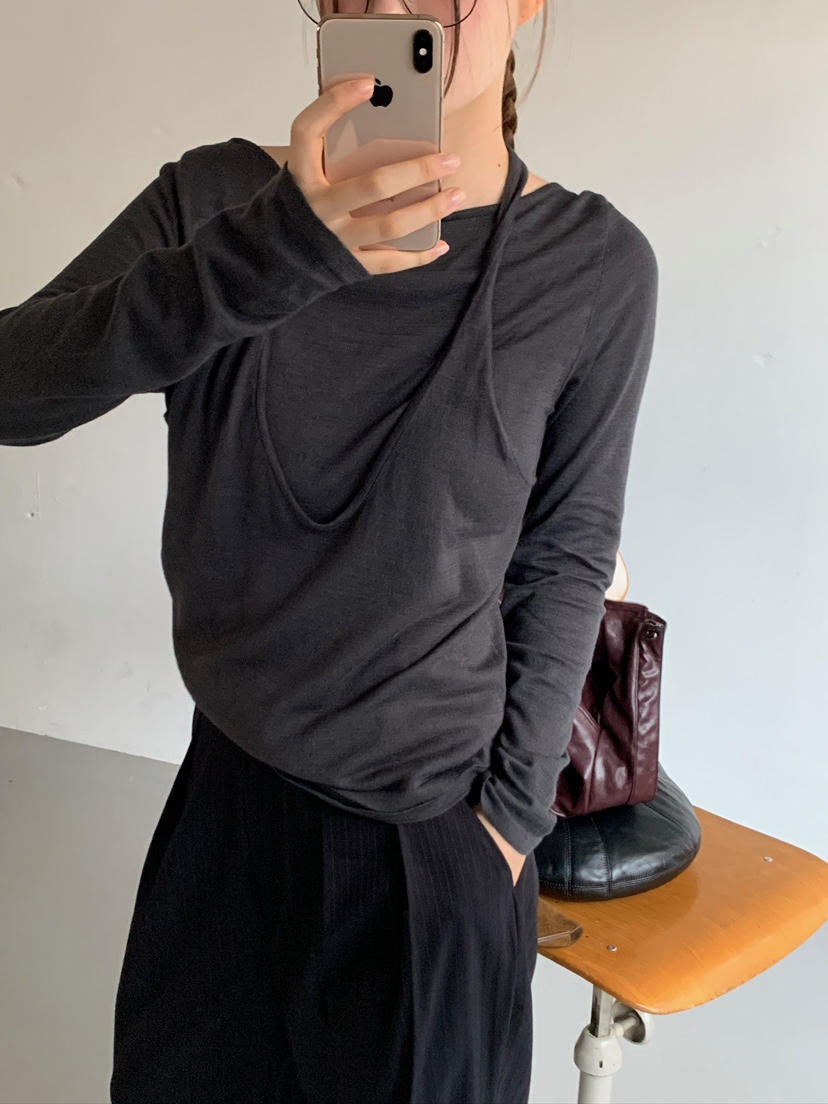 UNBOUND韓國直郵㊣女裝新款時尚熱賣人氣休閑推薦針織衫假兩件UNBOUND針織衫