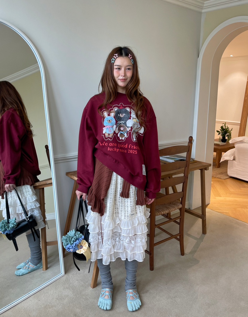 BOUTIQUE-L韓國代購㊣女裝新品人氣熱賣職業推薦25秋冬衛衣BOUTIQUE-L衛衣