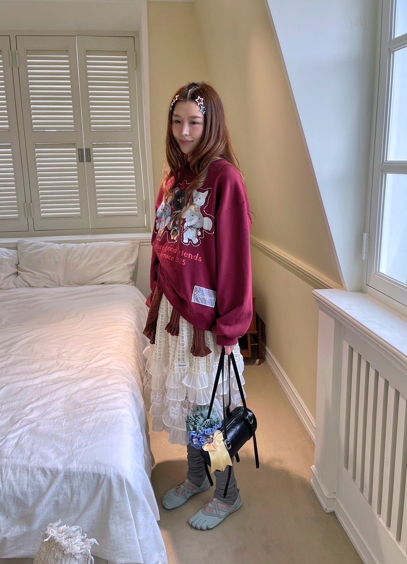BOUTIQUE-L韓國代購㊣女裝新品人氣熱賣職業推薦25秋冬衛衣BOUTIQUE-L衛衣