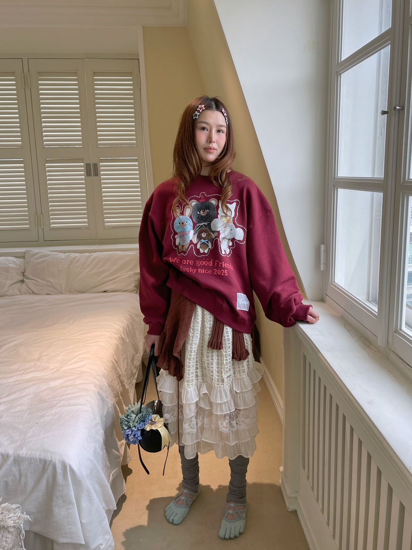BOUTIQUE-L韓國代購㊣女裝新品人氣熱賣職業推薦25秋冬衛衣BOUTIQUE-L衛衣