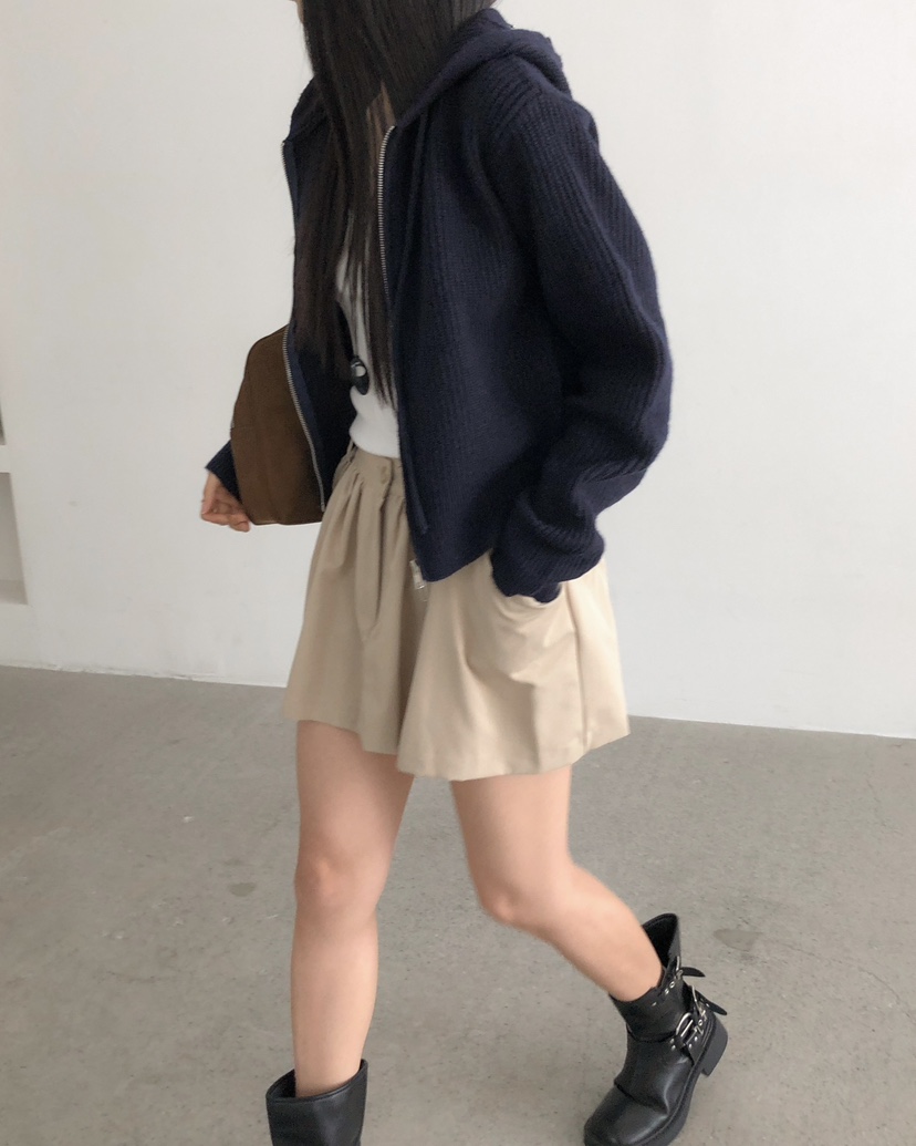 ROUGH東大門㊣代購女士新款推薦熱賣休閑職業針織衫拉鏈連帽ROUGH針織衫