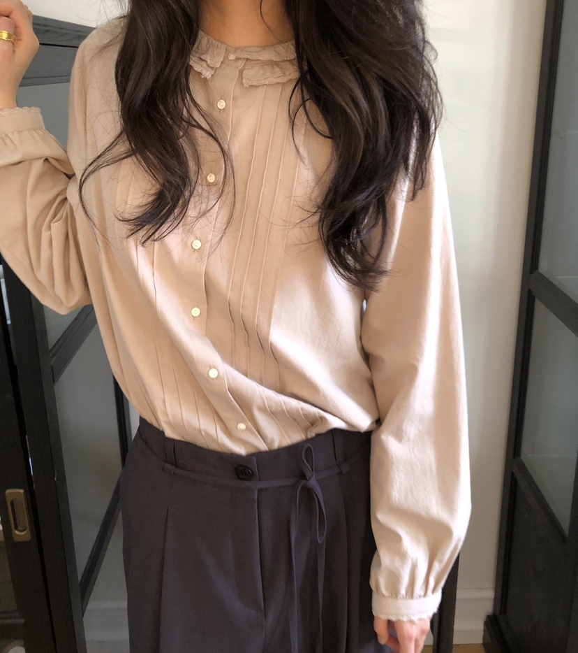 ERUME東大門㊣實拍女士新品25秋冬時尚真品休閑人氣襯衫蕾絲衫ERUME襯衫/蕾絲衫