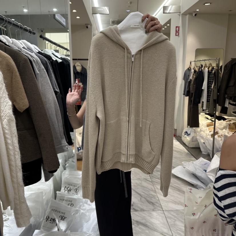 VERVEINE東大門㊣代購女士新品真品人氣推薦針織衫連帽衫拉鏈VERVEINE針織衫圖色2
