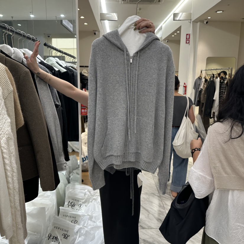 VERVEINE東大門㊣代購女士新品真品人氣推薦針織衫連帽衫拉鏈VERVEINE針織衫圖色3