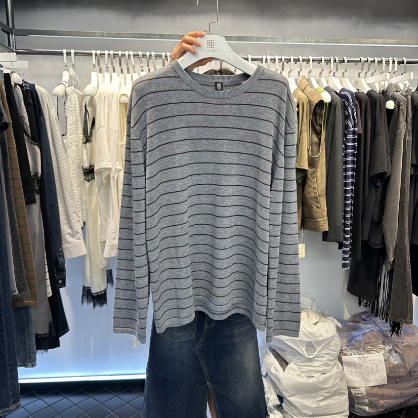OUS/INCH-L東大門㊣實拍女士新品熱賣職業25秋冬針織衫絲綢OUS/INCH針織衫圖色1