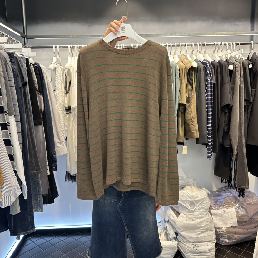 OUS/INCH-L東大門㊣實拍女士新品熱賣職業25秋冬針織衫絲綢OUS/INCH針織衫圖色2