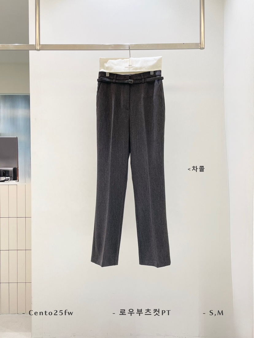 CENTO東大門㊣直郵女士新品25秋冬真品推薦熱賣休閑褲含腰帶CENTO休閑褲圖色2