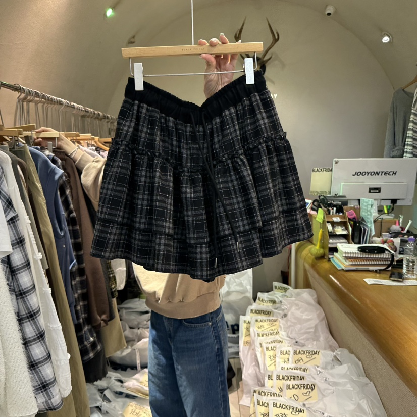 BLACKFRIDAY東大門㊣直郵女裝新款推薦熱賣25秋冬時尚裙褲格紋BLACK FRIDAY裙褲圖色1