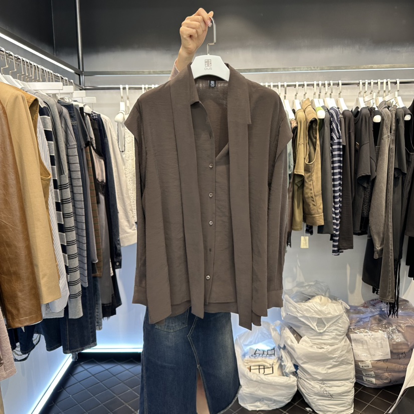 OUS/INCH-L東大門㊣直郵女裝新款真品職業熱賣襯衫蕾絲衫OUS/INCH襯衫/蕾絲衫圖色2
