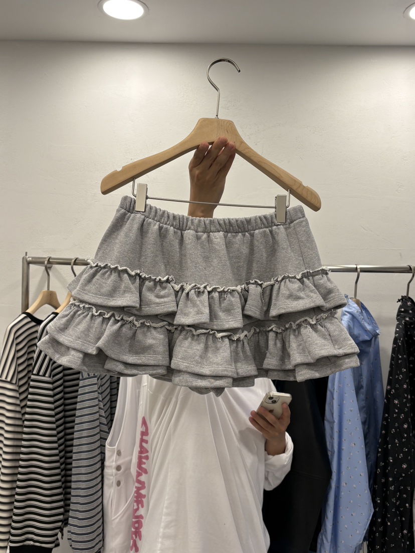 DELICATE東大門㊣代購女裝新品25秋冬真品時尚推薦短裙荷葉邊DELICATE短裙