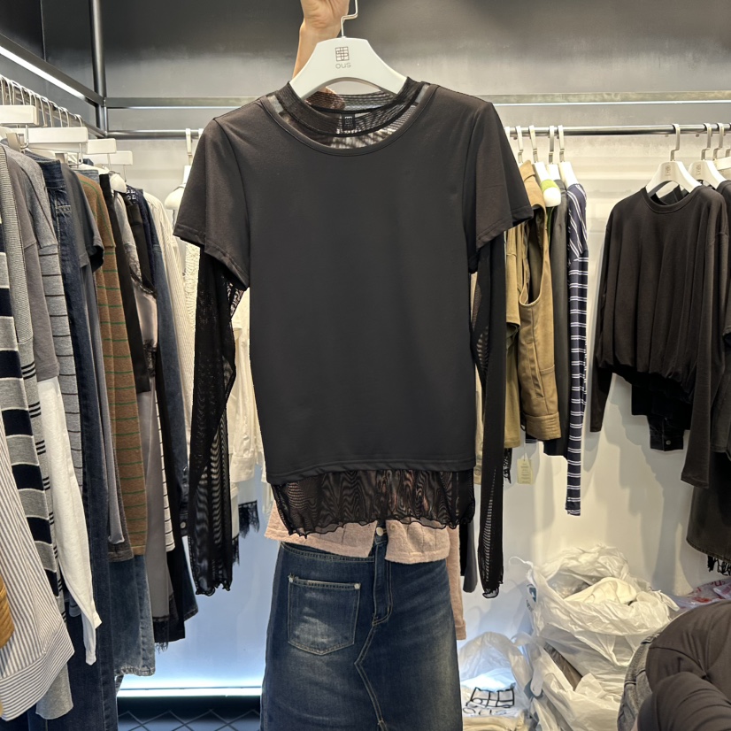OUS/INCH-L東大門㊣直郵女士新品推薦真品熱賣長袖T恤雙層OUS/INCH長袖T恤圖色3