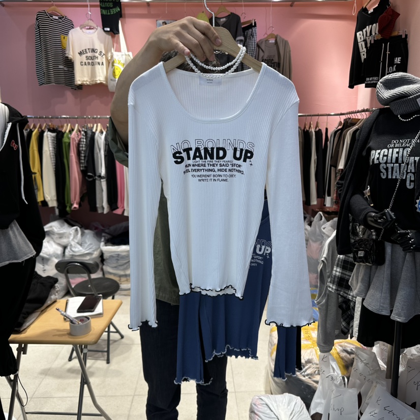 K STORY東大門㊣代購女士新品時尚25秋冬真品休閑熱賣長袖T恤K STORY長袖T恤圖色1