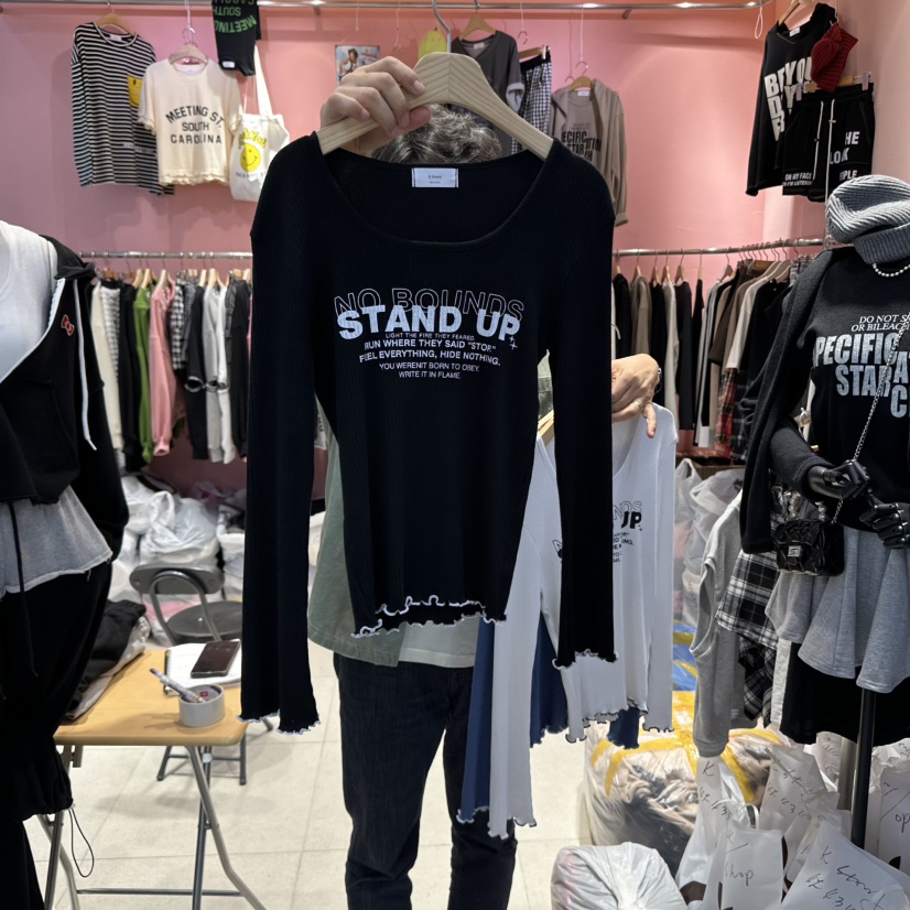 K STORY東大門㊣代購女士新品時尚25秋冬真品休閑熱賣長袖T恤K STORY長袖T恤圖色2