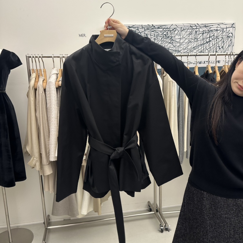 MER東大門㊣直郵女裝新品推薦人氣真品熱賣休閑25秋冬夾克含腰帶MER/ANGELO BIANCO夾克圖色2