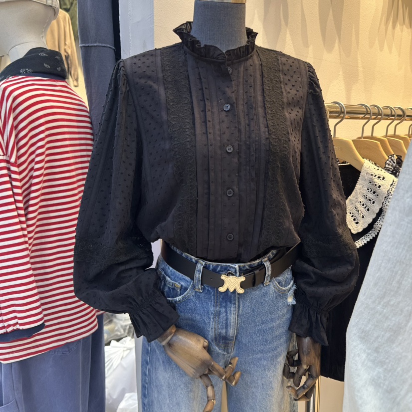 2nd B-S東大門㊣代購女士新品時尚職業推薦休閑襯衫蕾絲衫2nd B-S襯衫/蕾絲衫圖色1