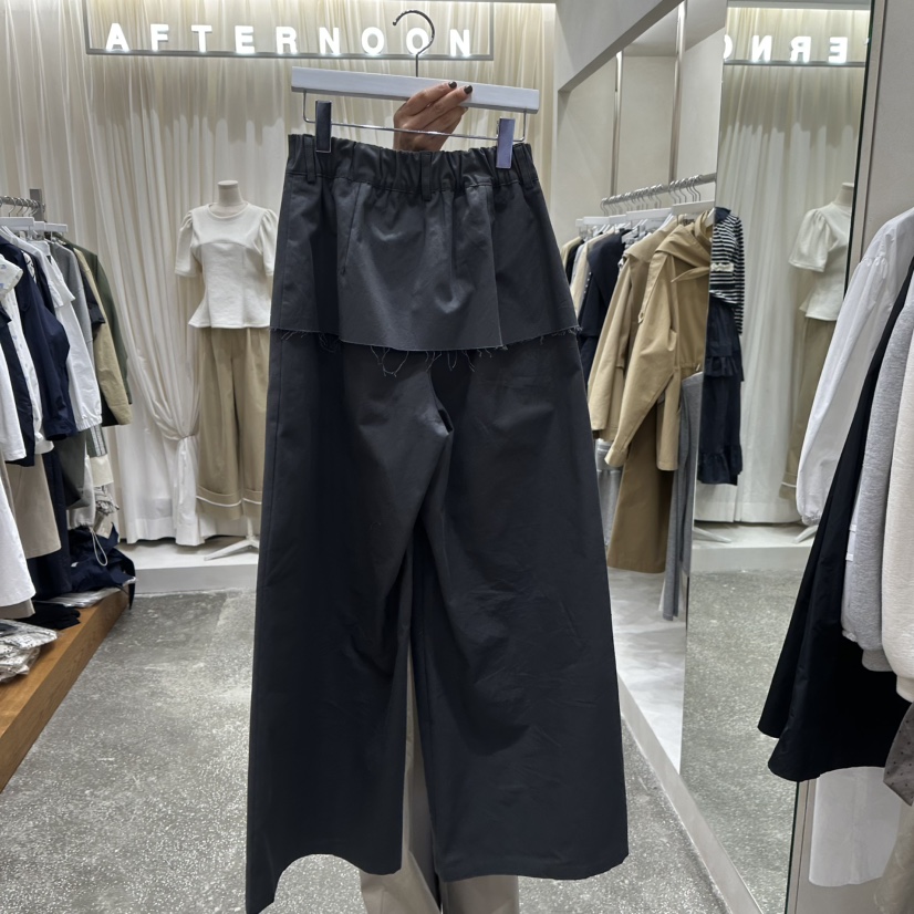 AFTERNOON韓國代購㊣女士新品推薦休閑真品職業裙褲荷葉邊紐扣AFTERNOON裙褲