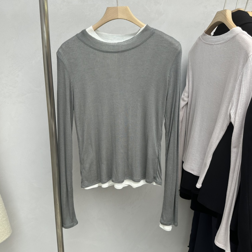 EFFERVESCENT東大門㊣實拍女裝新品真品休閑人氣長袖T恤莫代爾evc/effervescent長袖T恤圖色2
