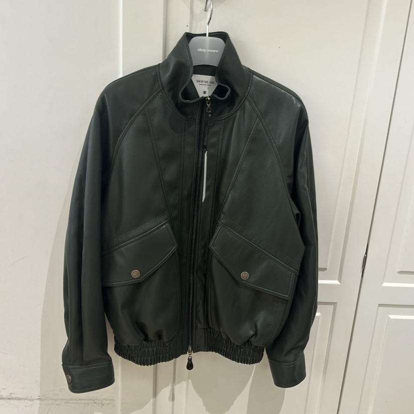 WE ARE/WELOVER東大門㊣實拍女士新款休閑時尚人氣真品皮衣SHOP_WE ARE皮衣圖色1綠色