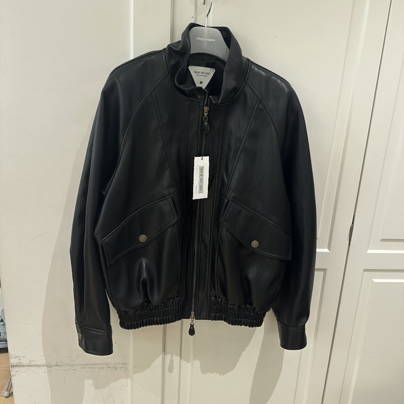WE ARE/WELOVER東大門㊣實拍女士新款休閑時尚人氣真品皮衣SHOP_WE ARE皮衣圖色2黑色