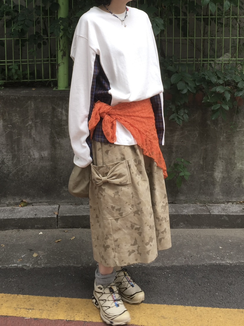 ARCHIVE-P韓國代購㊣女裝新品25秋冬時尚圍巾披肩荷葉邊蕾絲ARCHIVE-P圍巾/披肩