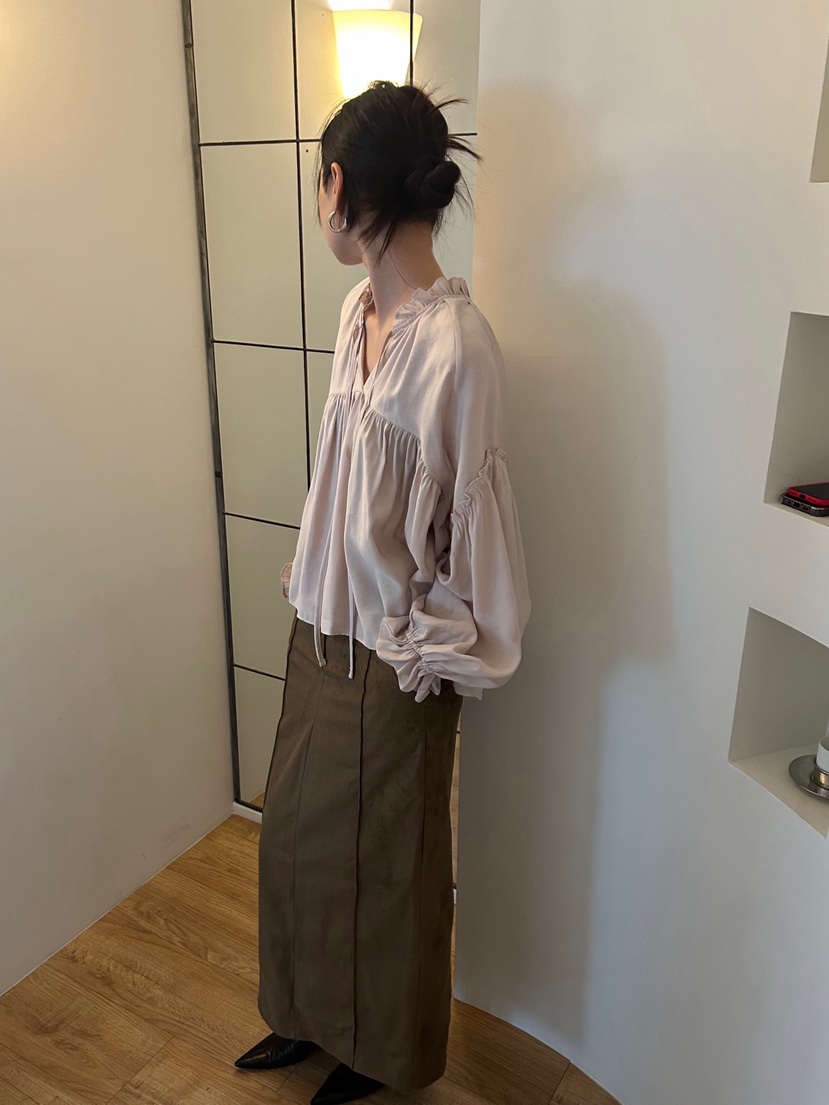 ME MO東大門㊣代購女裝新款人氣25秋冬推薦時尚襯衫蕾絲衫ME MO襯衫/蕾絲衫