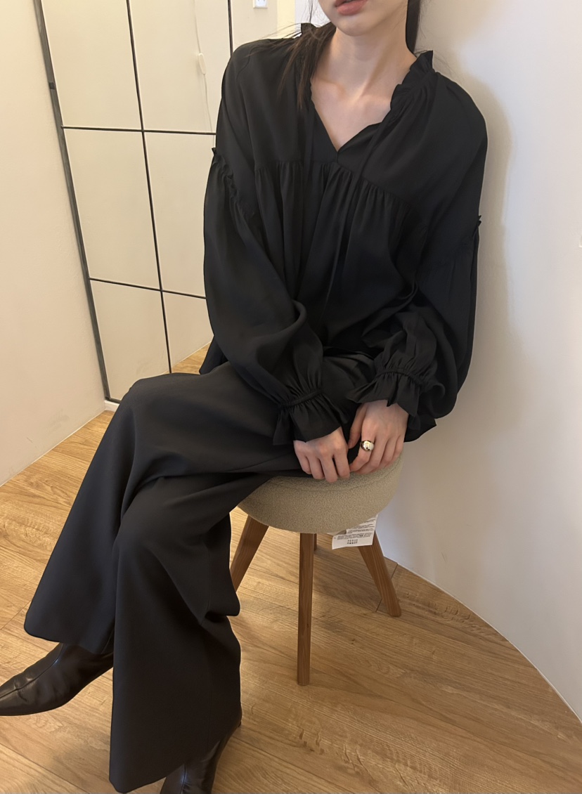 ME MO東大門㊣代購女裝新款人氣25秋冬推薦時尚襯衫蕾絲衫ME MO襯衫/蕾絲衫