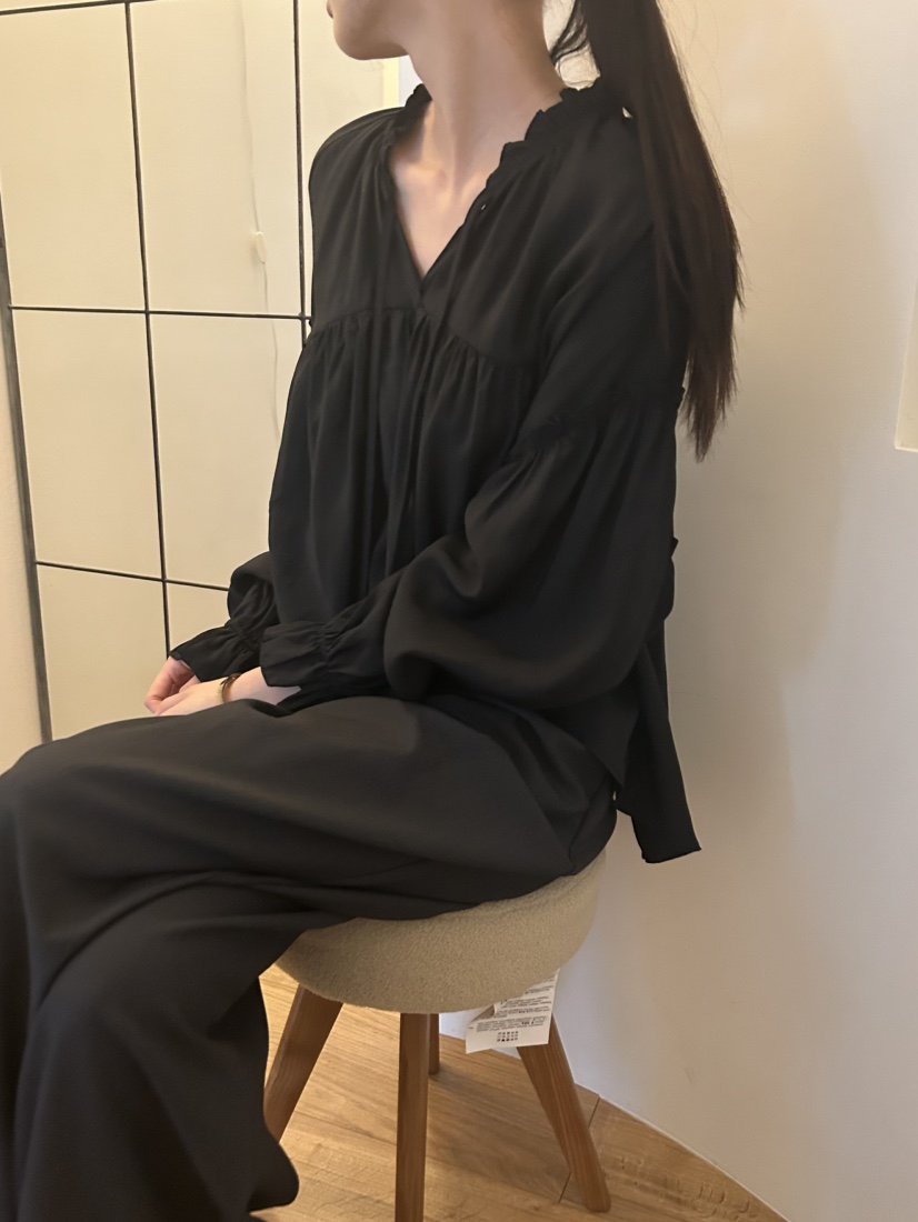 ME MO東大門㊣代購女裝新款人氣25秋冬推薦時尚襯衫蕾絲衫ME MO襯衫/蕾絲衫