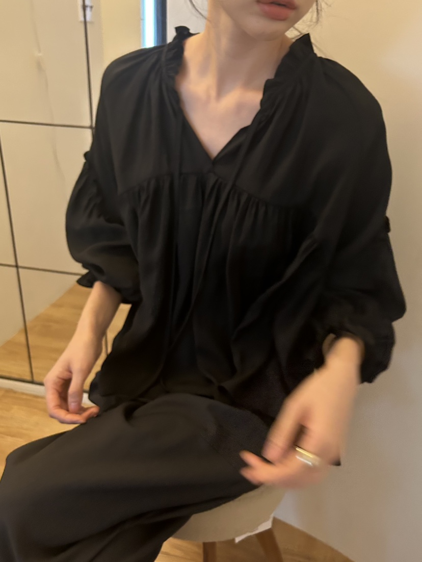 ME MO東大門㊣代購女裝新款人氣25秋冬推薦時尚襯衫蕾絲衫ME MO襯衫/蕾絲衫