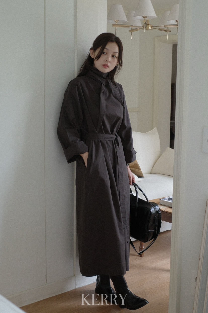 KERRY韓國代購㊣女士新品真品熱賣人氣職業休閑連衣裙含腰帶KERRY連衣裙