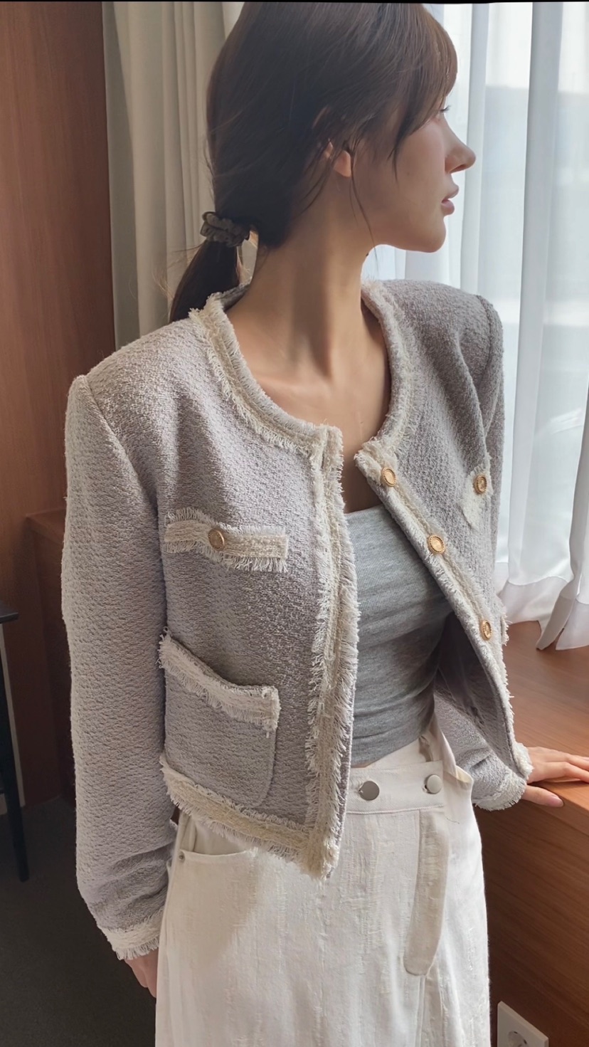 N BROWN東大門㊣直郵女裝新款職業熱賣推薦夾克不含包花呢N BROWN夾克