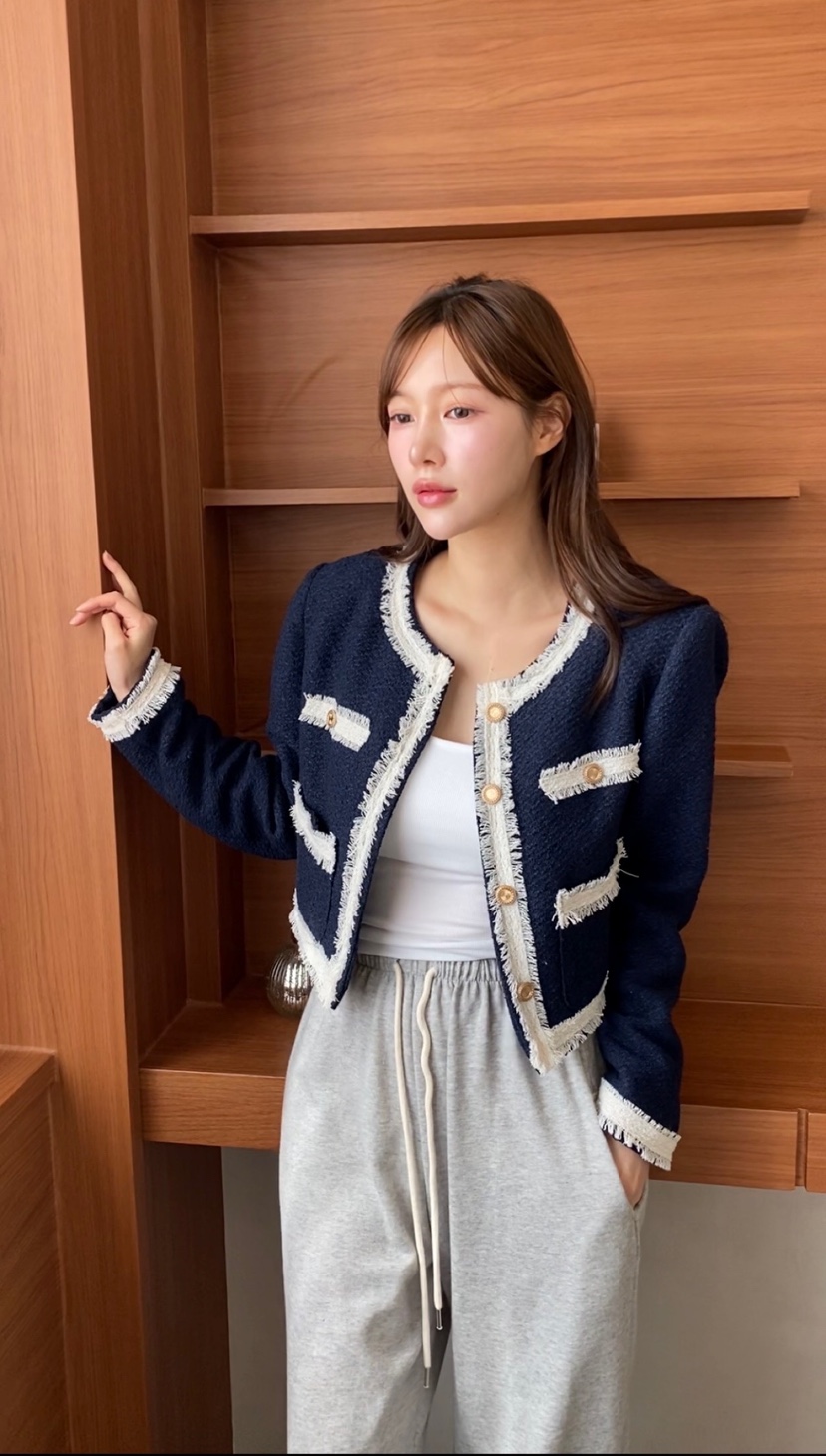 N BROWN東大門㊣直郵女裝新款職業熱賣推薦夾克不含包花呢N BROWN夾克