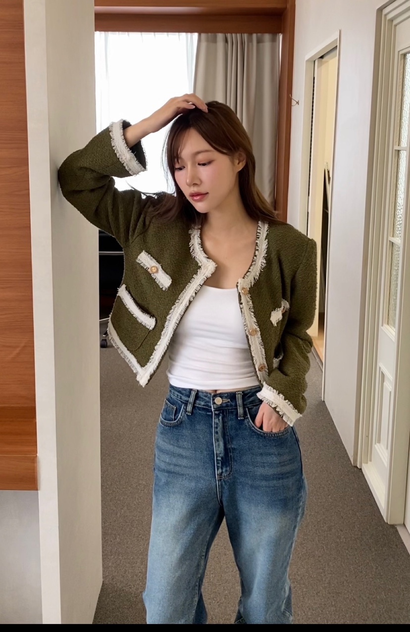 N BROWN東大門㊣直郵女裝新款職業熱賣推薦夾克不含包花呢N BROWN夾克