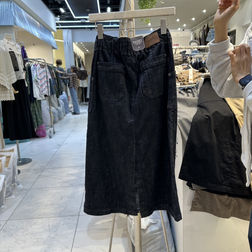 POCKET-Q韓國直郵㊣女士新款休閑真品熱賣推薦25秋冬職業長裙POCKET-Q長裙