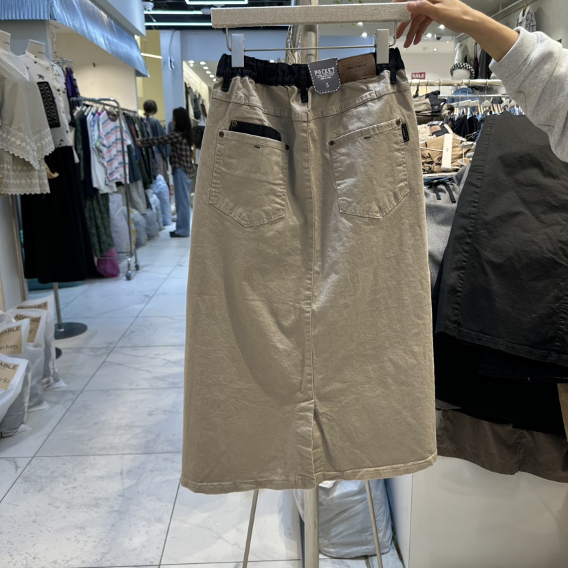 POCKET-Q韓國直郵㊣女士新品熱賣休閑真品25秋冬人氣時尚長裙POCKET-Q長裙