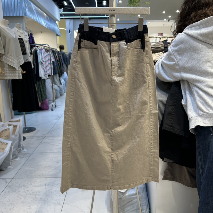 POCKET-Q韓國直郵㊣女士新品熱賣休閑真品25秋冬人氣時尚長裙POCKET-Q長裙圖色1