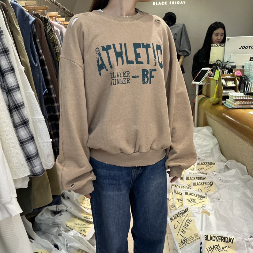 BLACKFRIDAY韓國代購㊣女士新品25秋冬熱賣時尚真品休閑衛衣BLACK FRIDAY衛衣圖色1