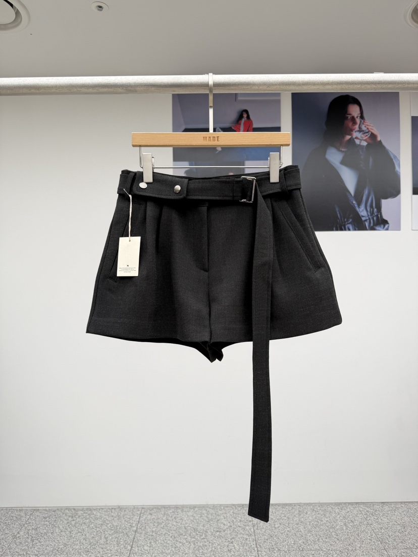 MADE-P韓國代購㊣女士新品推薦真品人氣職業短褲含腰帶口袋MADE-P短褲