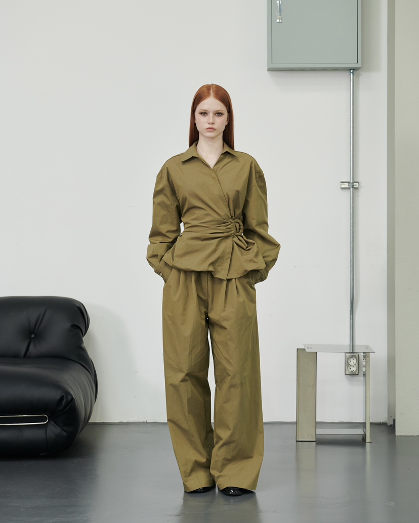 STAGE東大門㊣代購女士新款推薦熱賣時尚人氣25秋冬休閑褲羅紋STAGE休閑褲