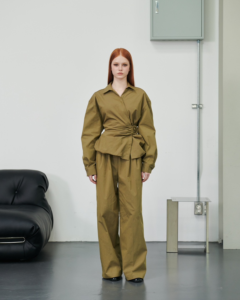 STAGE東大門㊣代購女士新款推薦熱賣時尚人氣25秋冬休閑褲羅紋STAGE休閑褲