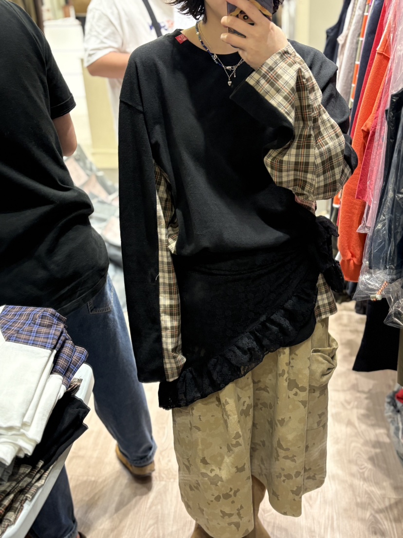 ARCHIVE-P韓國代購㊣女裝新品真品職業休閑熱賣長袖T恤格紋ARCHIVE-P長袖T恤