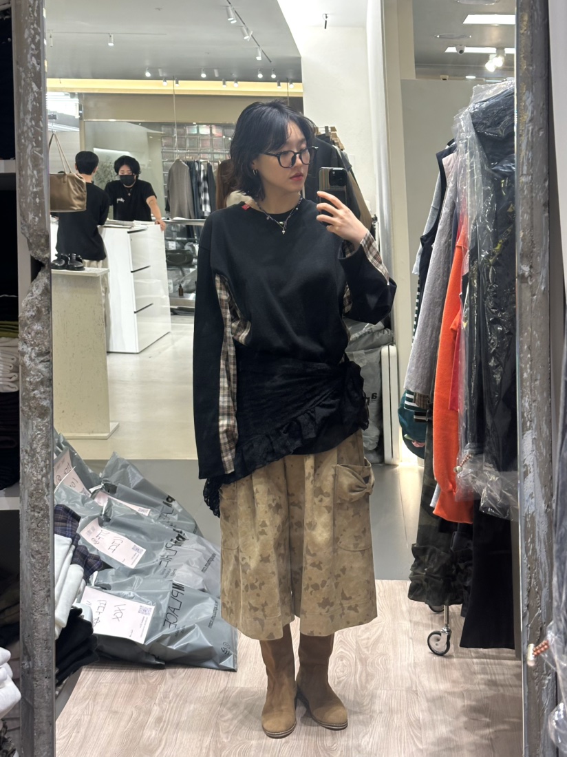 ARCHIVE-P韓國代購㊣女裝新品真品職業休閑熱賣長袖T恤格紋ARCHIVE-P長袖T恤