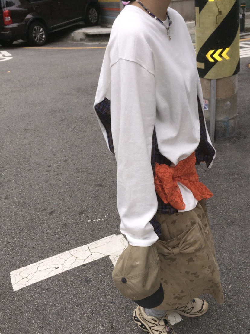 ARCHIVE-P韓國代購㊣女裝新品真品職業休閑熱賣長袖T恤格紋ARCHIVE-P長袖T恤