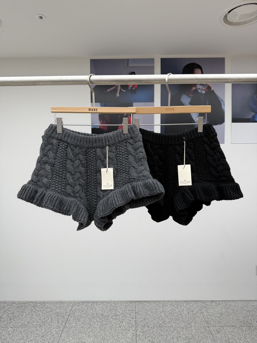 MADE-P東大門㊣代購女士新品25秋冬時尚人氣熱賣休閑短褲羊毛MADE-P短褲