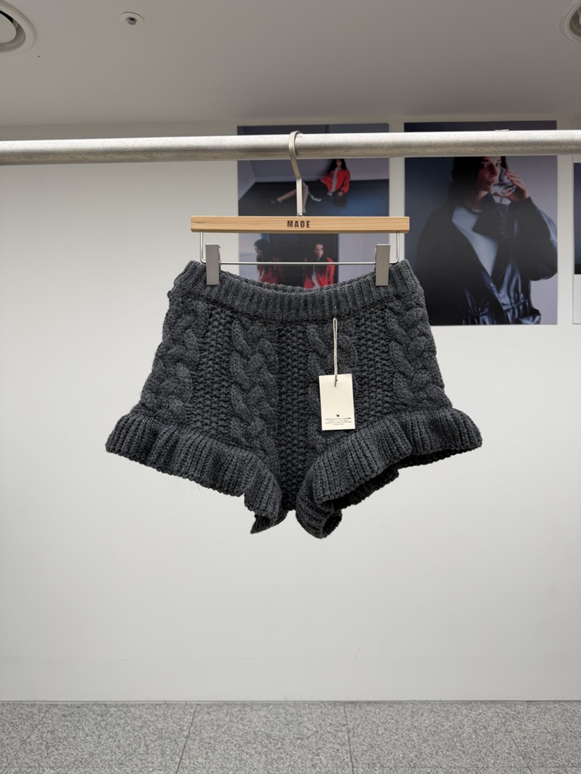 MADE-P東大門㊣代購女士新品25秋冬時尚人氣熱賣休閑短褲羊毛MADE-P短褲