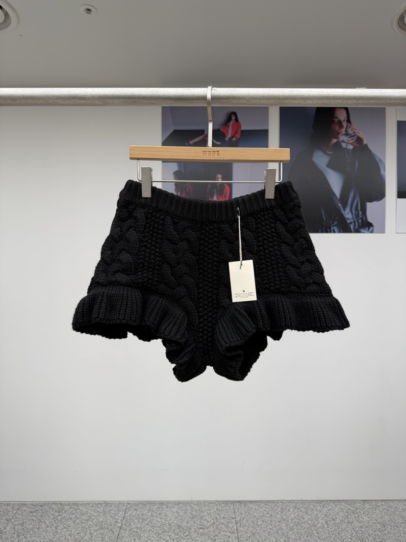 MADE-P東大門㊣代購女士新品25秋冬時尚人氣熱賣休閑短褲羊毛MADE-P短褲圖色2